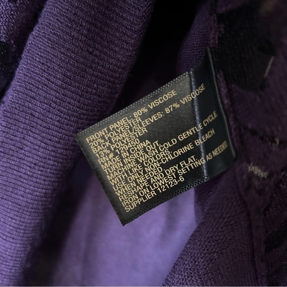 NWT Worthington Purple Odyssey Burnout Lightweight Sweater Size Petite Medium - Picture 8 of 8